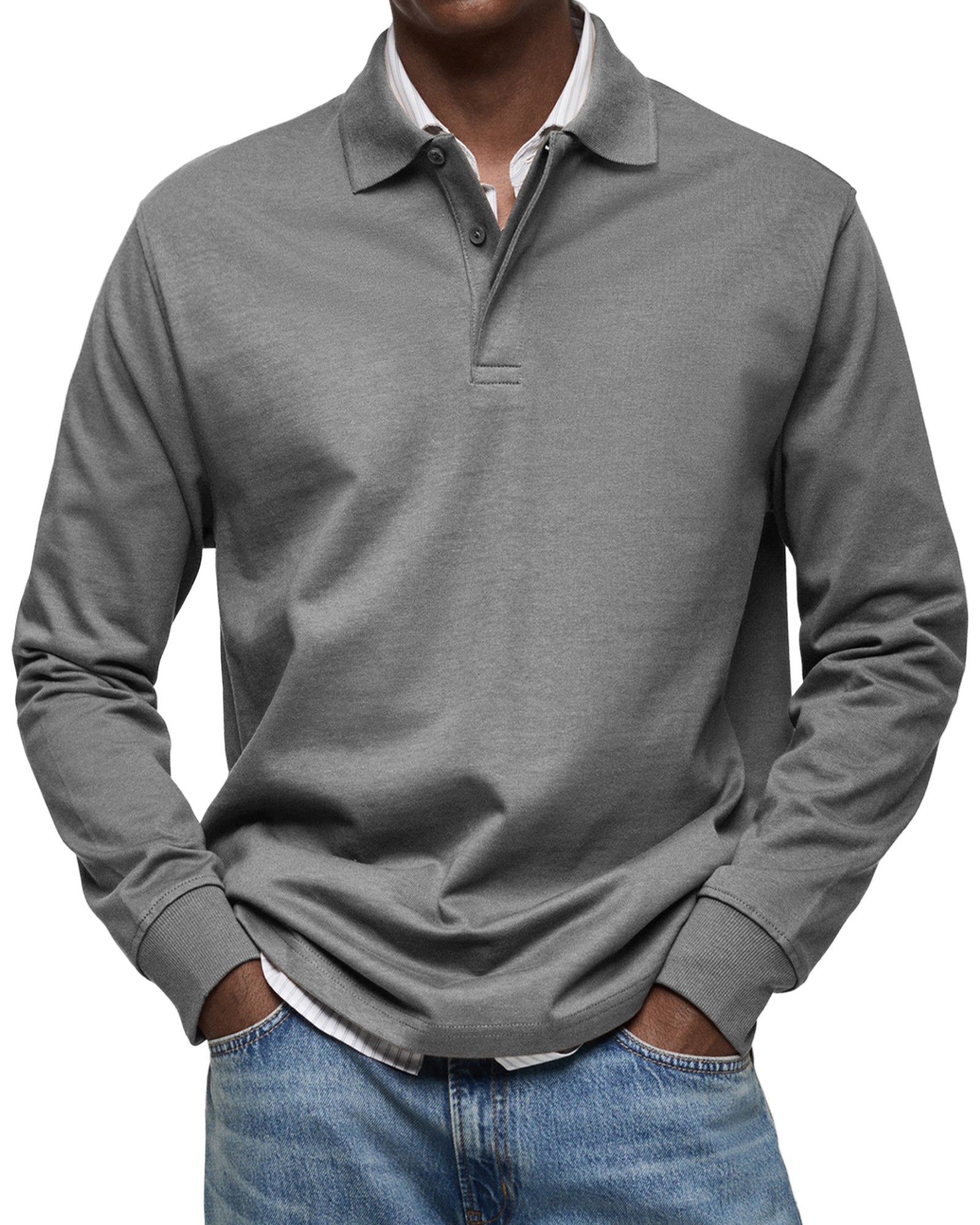 Adrien™ – Long-Sleeve Polo. Clean. Confident. Effortless.