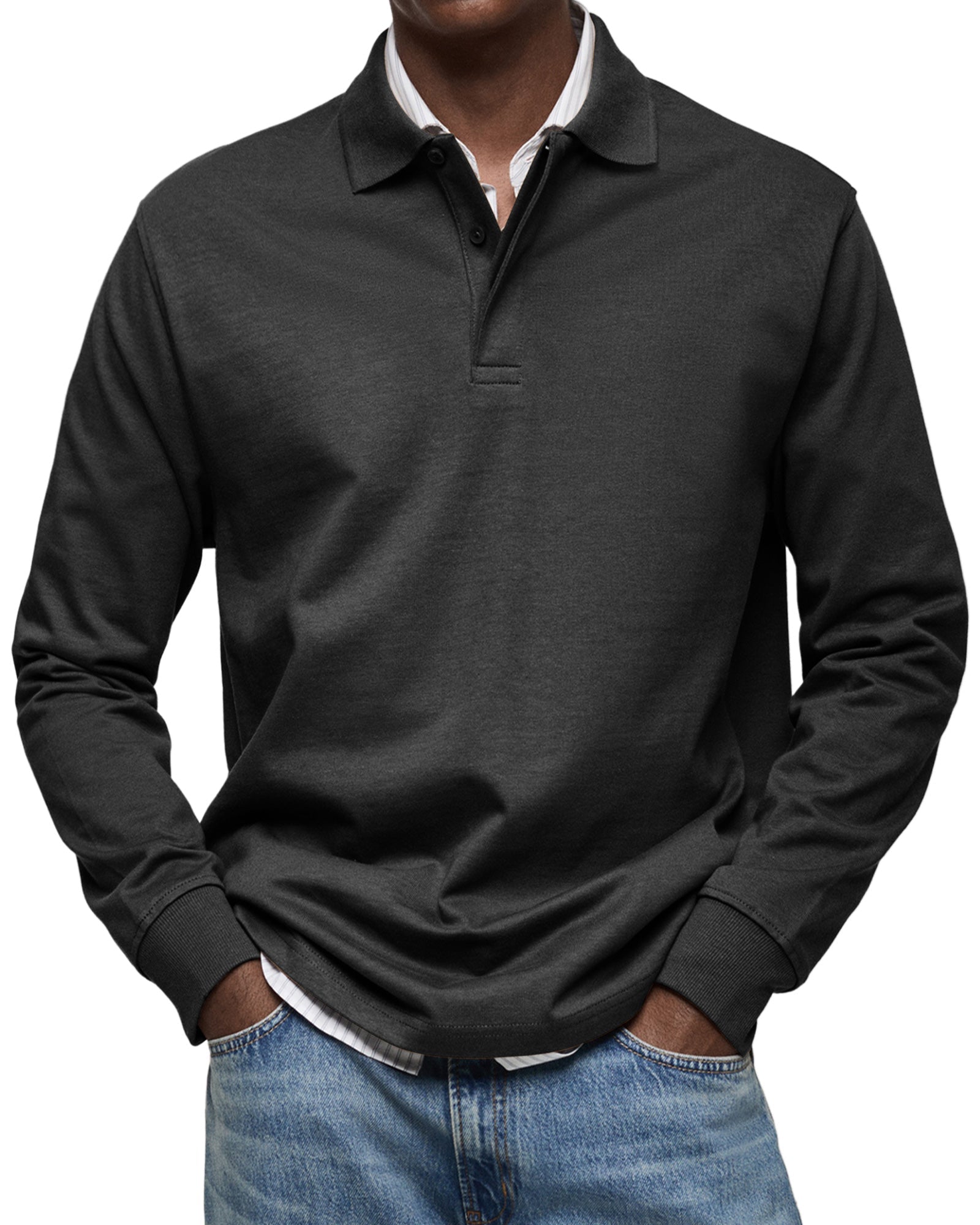 Adrien™ – Long-Sleeve Polo. Clean. Confident. Effortless.