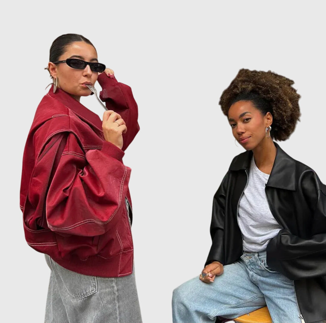 Faye™ - Oversized Leather Jacket