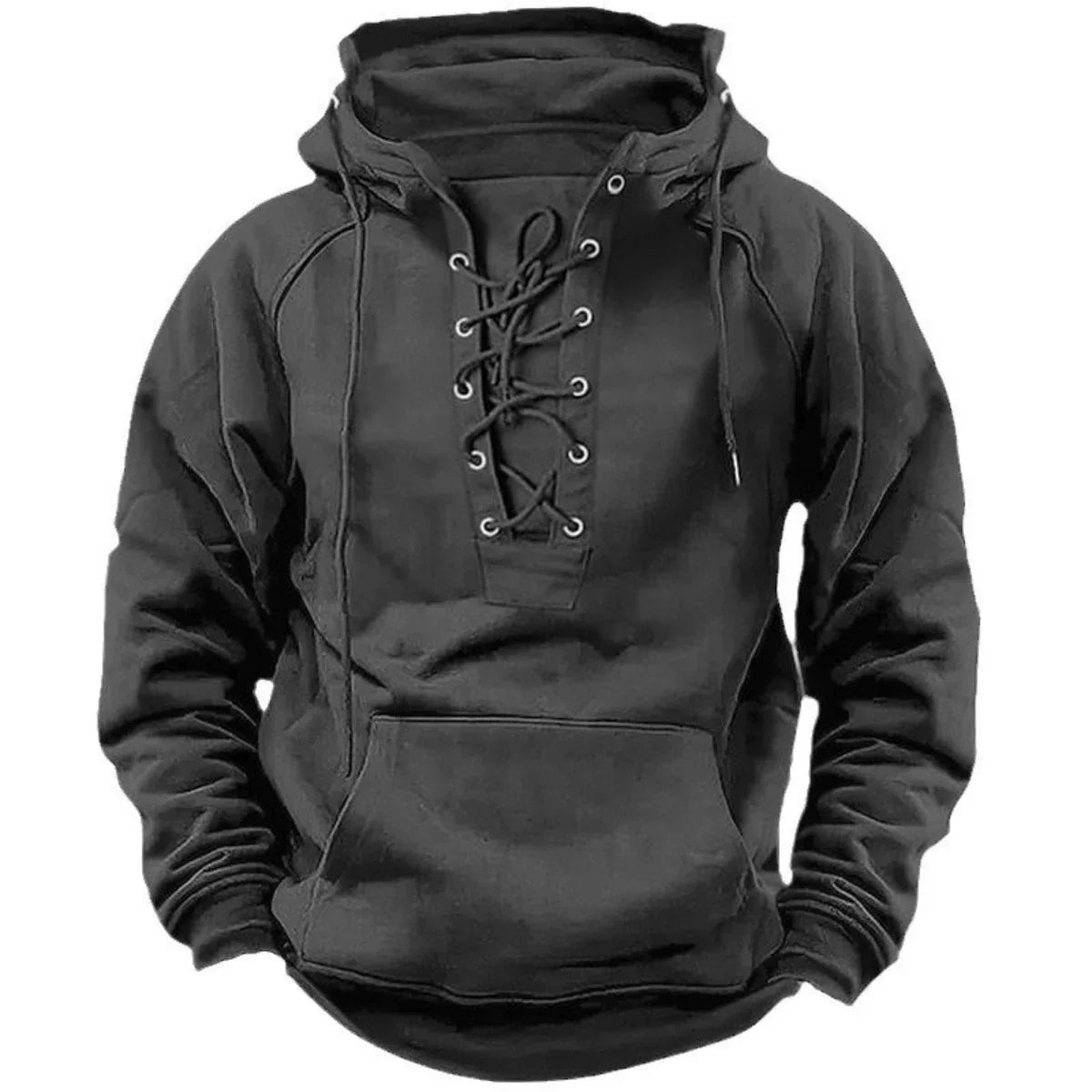 Léon™ – Retro Lace-Up Outdoor Hoodie, Designed for Fall and Winter