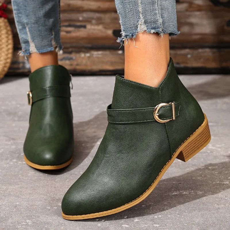 Nora™ – Orthopedic Ankle Boot with Buckle Detail