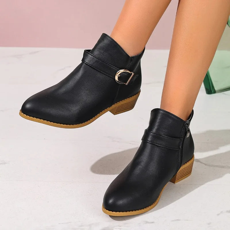 Nora™ – Orthopedic Ankle Boot with Buckle Detail