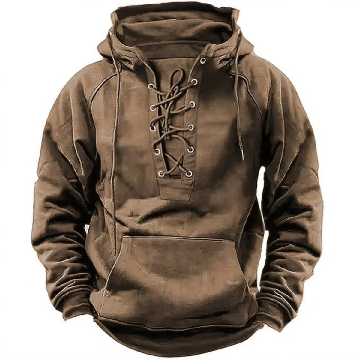 Léon™ – Retro Lace-Up Outdoor Hoodie, Designed for Fall and Winter