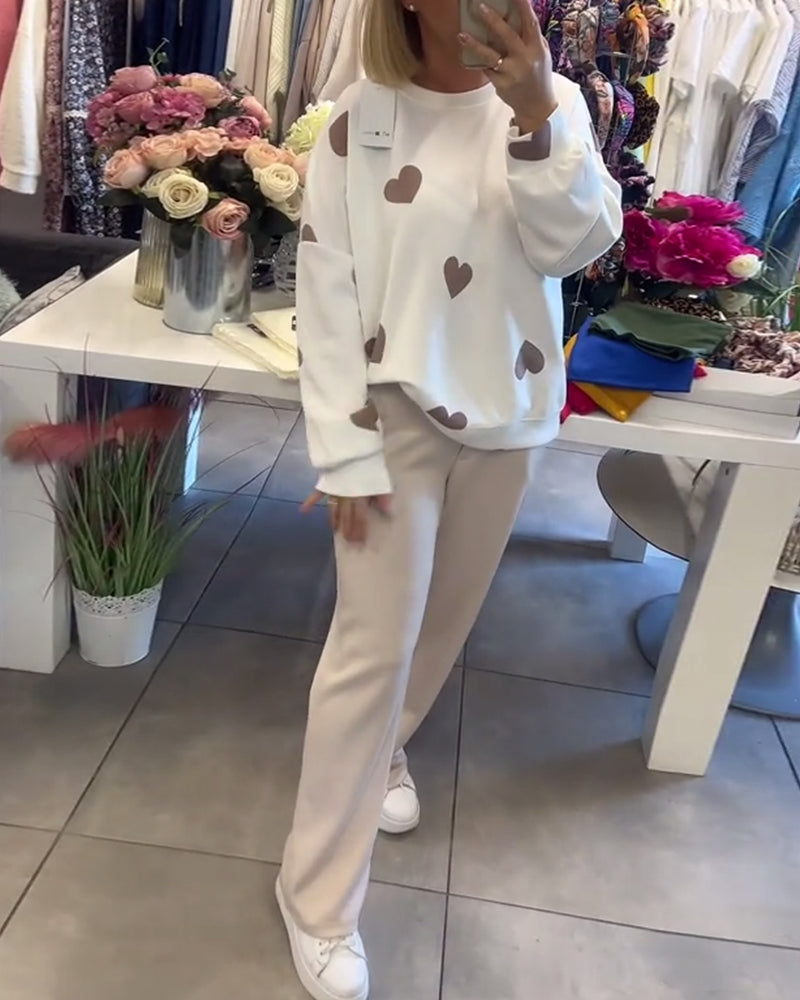 Mila™ – Cotton-Blend Sweater with Hearts