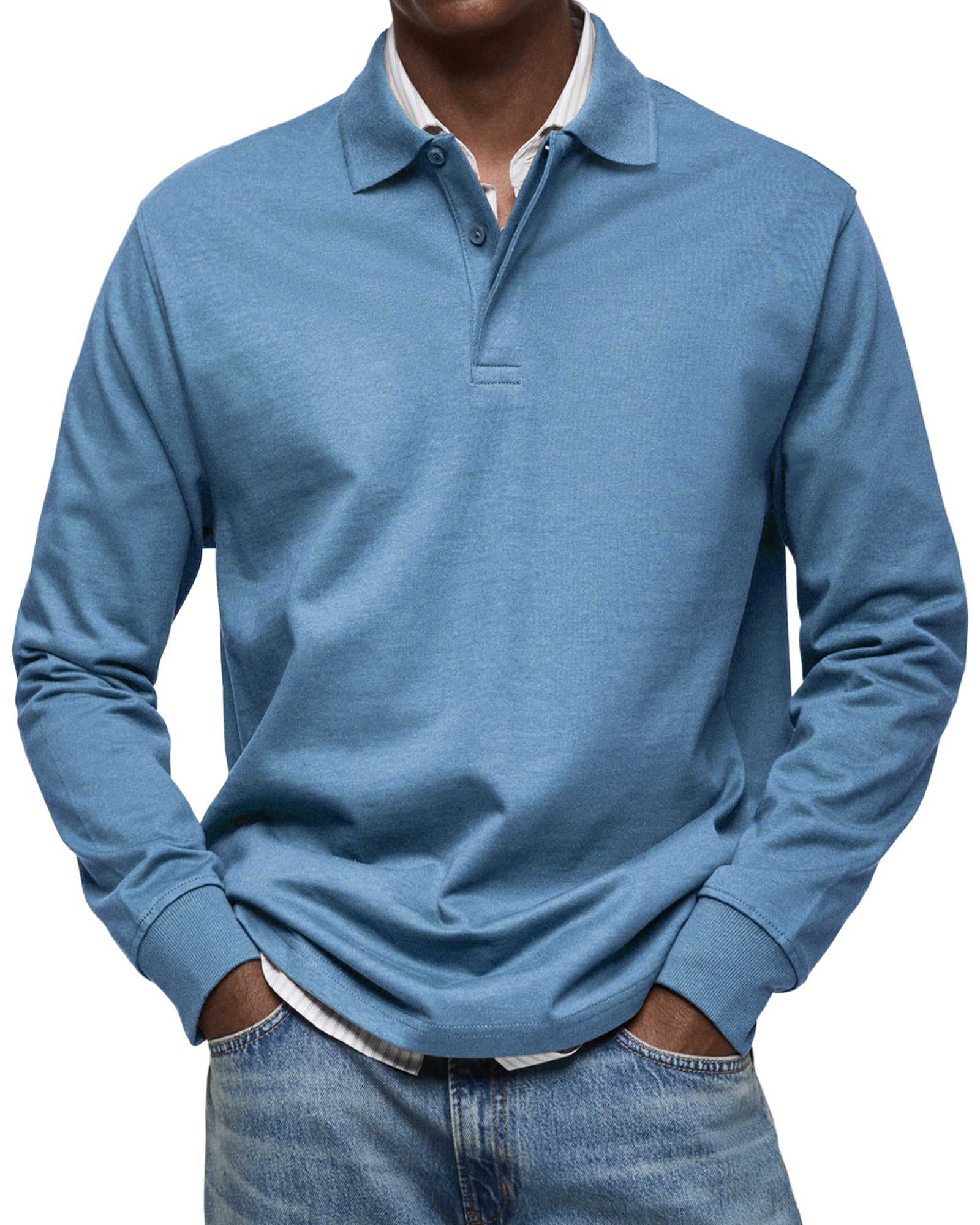 Adrien™ – Long-Sleeve Polo. Clean. Confident. Effortless.