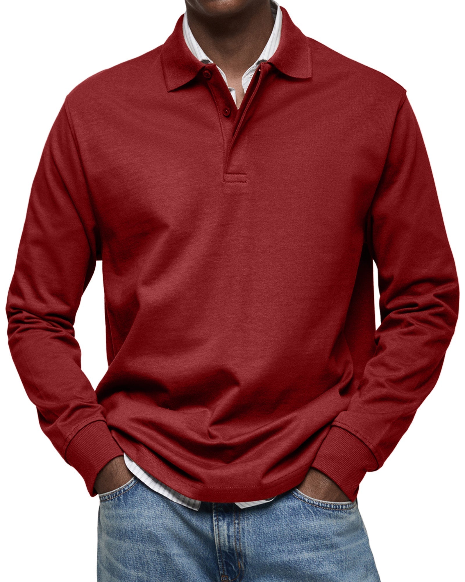 Adrien™ – Long-Sleeve Polo. Clean. Confident. Effortless.