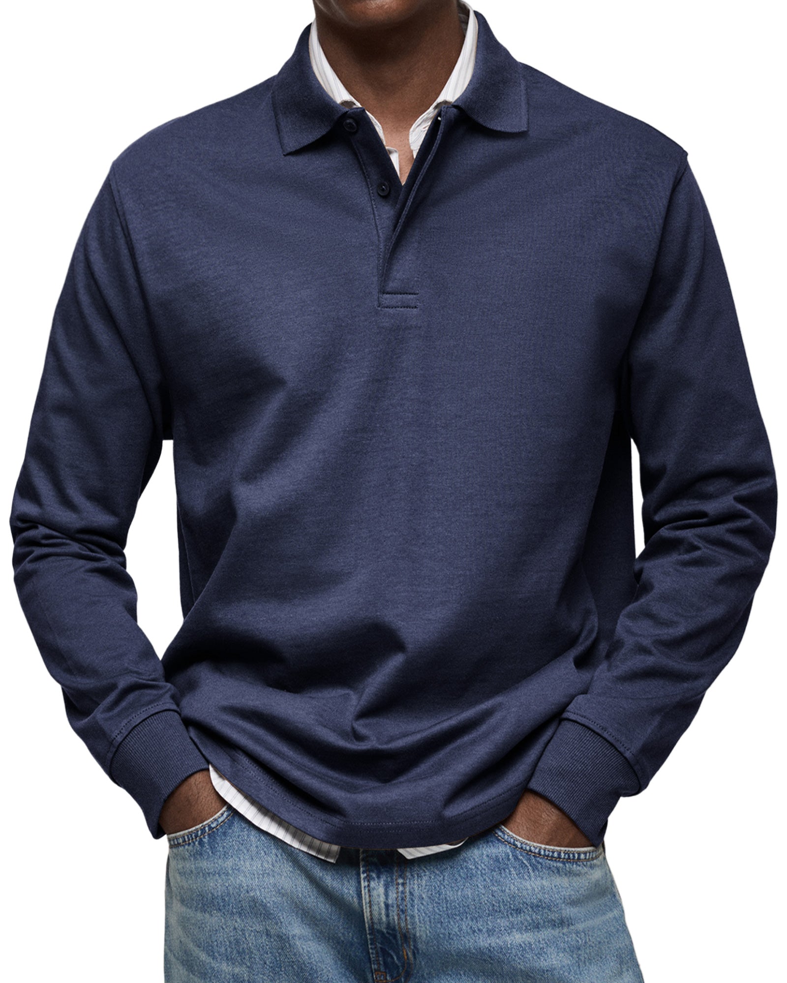 Adrien™ – Long-Sleeve Polo. Clean. Confident. Effortless.