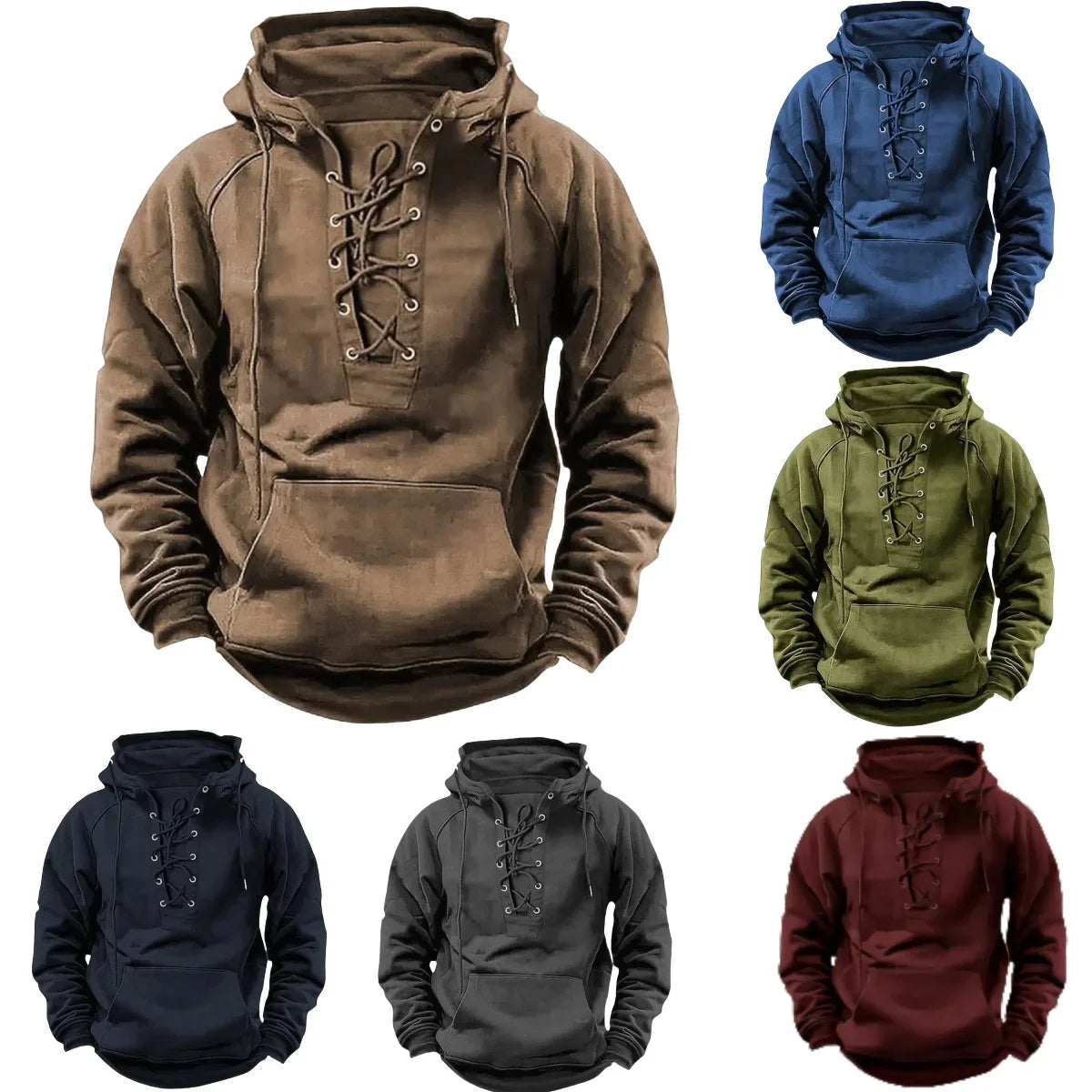 Léon™ – Retro Lace-Up Outdoor Hoodie, Designed for Fall and Winter