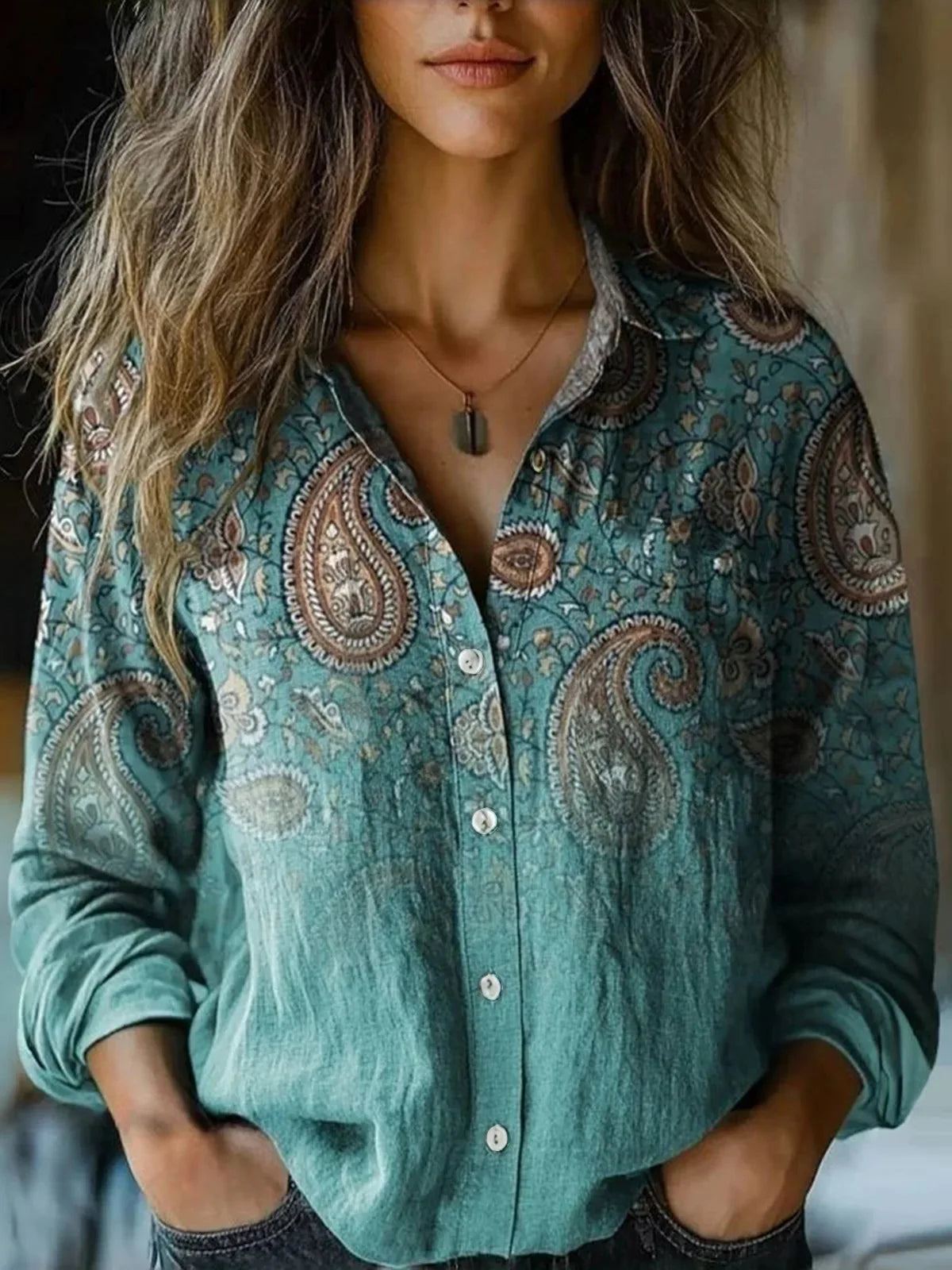 Isla™ – Retro Washed Button-Up Shirt