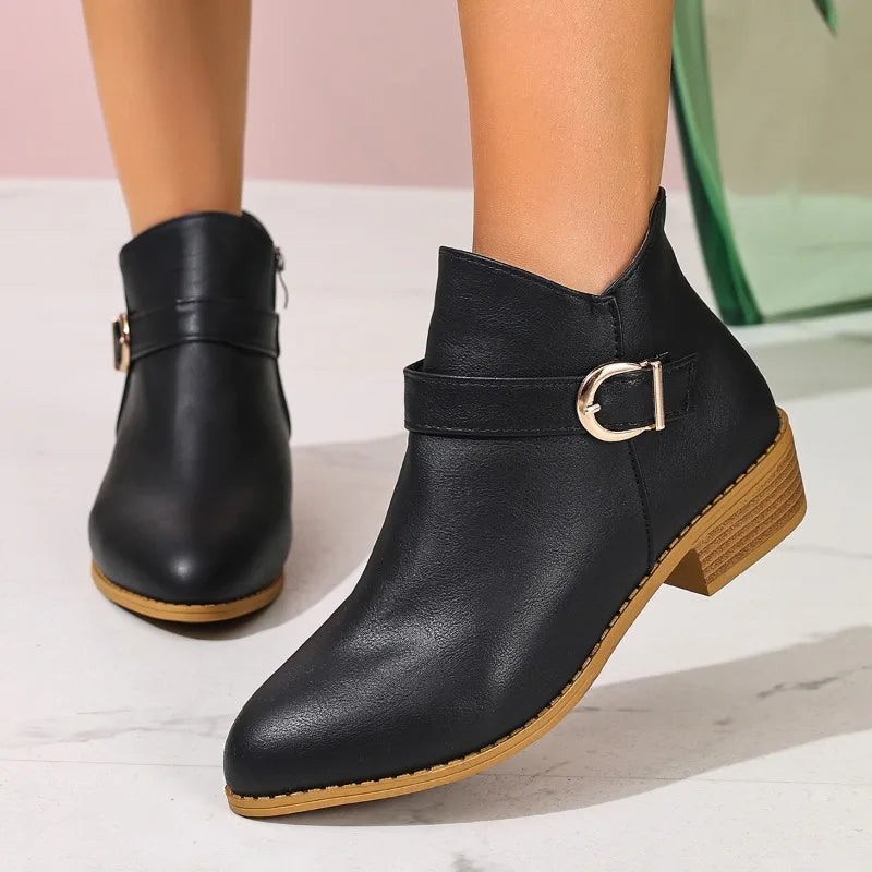 Nora™ – Orthopedic Ankle Boot with Buckle Detail